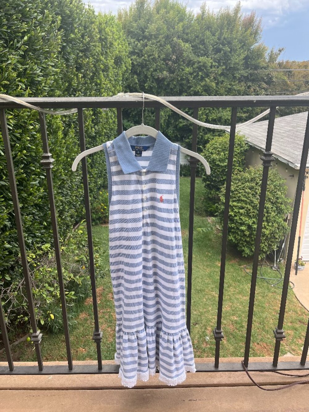 Blue and White Striped Polo Ralph Lauren Summer Dress